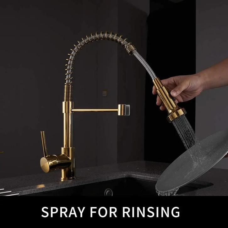 Spoelkraan Keuken industrieel stoer GOUD Flexibel mengkraan, Huis en Inrichting, Keuken | Keukenelementen, Nieuw, Minder dan 100 cm