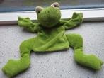 3 x Handpop Kikker van Dille & Kamille zacht groen velours, Kinderen en Baby's, Speelgoed | Knuffels en Pluche, Ophalen of Verzenden