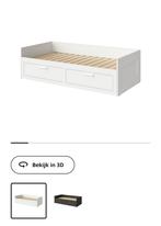 Ikea Brimnes Bedbank - Wit - 80x200 cm, Verstelbaar, Eenpersoons, Wit, Ophalen of Verzenden
