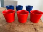 Set van 3x Helderrode Bloempotten / Sierpotten - Pop Colour, Ophalen, Rond, Binnen, Zo goed als nieuw