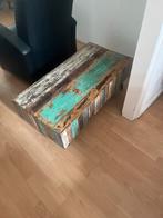 Cool bali vissershouten tafel/salontafel zgan, Zo goed als nieuw, Minder dan 50 cm, Rechthoekig, 50 tot 100 cm