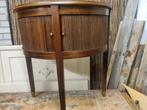 Vintage halfronde sidetable met rolluikjes, Minder dan 55 cm, Gebruikt, Vintage, Ovaal