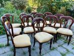 Unieke set van 12 mahonie eetkamerstoelen-Victoriaanse stijl, Huis en Inrichting, Stoelen, Ophalen, Hout, Gebruikt, Overige kleuren