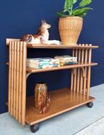Vintage trolley, tv meubel, stokken kast, verrijdbaar, tafel, Huis en Inrichting, Ophalen, Gebruikt, Vintage, Nvt