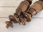 Set vintage Franse eikenhouten balusterknoppen 32,5 cm, Ophalen of Verzenden