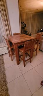 Hoge Eettafel met 4 Stoelen - 90x90x105cm, Huis en Inrichting, Tafels | Eettafels, Ophalen, 100 tot 150 cm, 50 tot 100 cm, Zo goed als nieuw