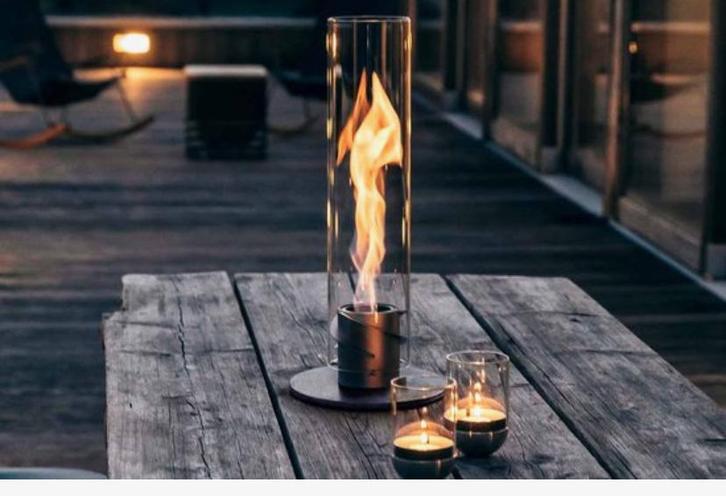Spin 120 Tafelvuur Windlicht + Bio Ethanol, Huis en Inrichting, Woonaccessoires | Kandelaars en Kaarsen, Nieuw, Kandelaar, Minder dan 25 cm