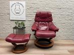 Stressless relaxfauteuils + hocker, relax stoel draibaar, Huis en Inrichting, N, N, Leer, Ophalen of Verzenden