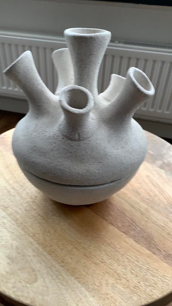 Tulpen vaas Speckled Off-White merk PTMD, Ophalen, Overige kleuren, Aardewerk of Porselein, Nieuw