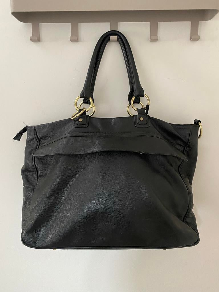 Fabienne Chapot Zwarte Leren Business Tas, Ophalen of Verzenden, Gebruikt, Zwart, Handtas