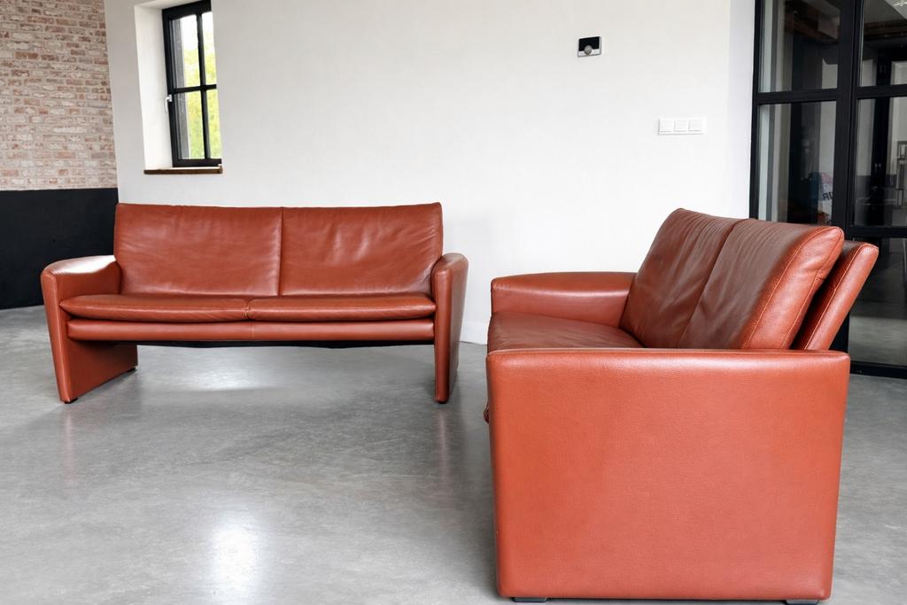 Leolux Set  – | Cognac leder | Als nieuw  (1450.- Set prijs), Huis en Inrichting, Banken | Bankstellen, Leolux, Leolux, Verzenden