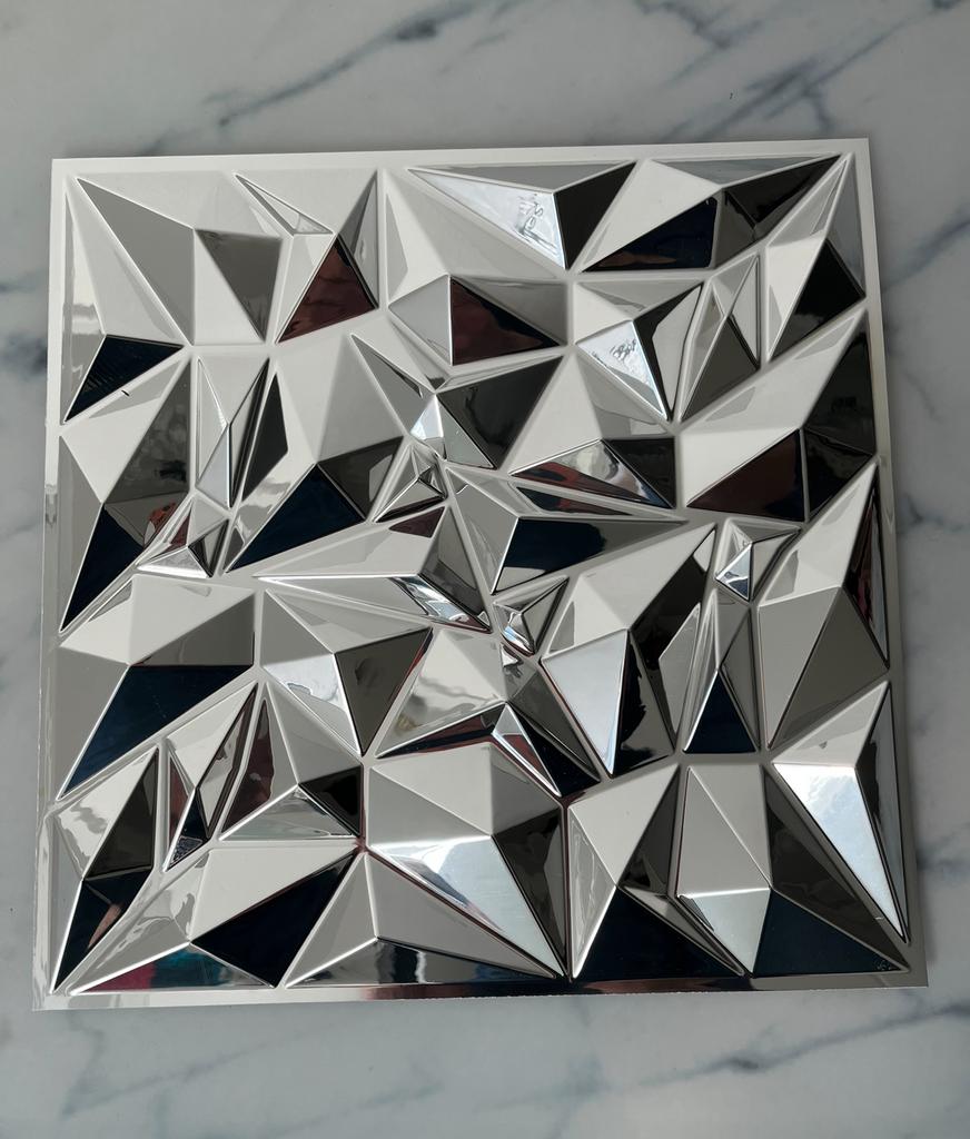 Zilverkleurig 3D wandpaneel (spiegelend), Huis en Inrichting, Ophalen of Verzenden