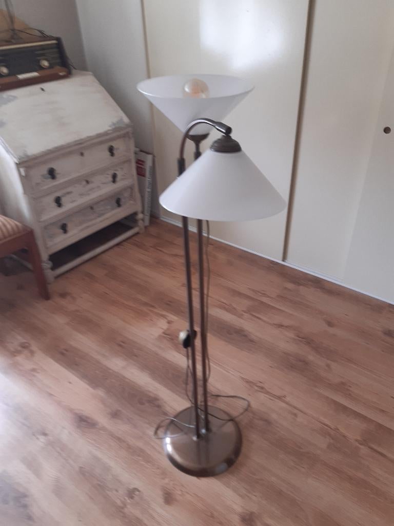staande schemerlamp, Huis en Inrichting, Lampen | Vloerlampen, Ophalen, Gebruikt, Glas, 150 tot 200 cm