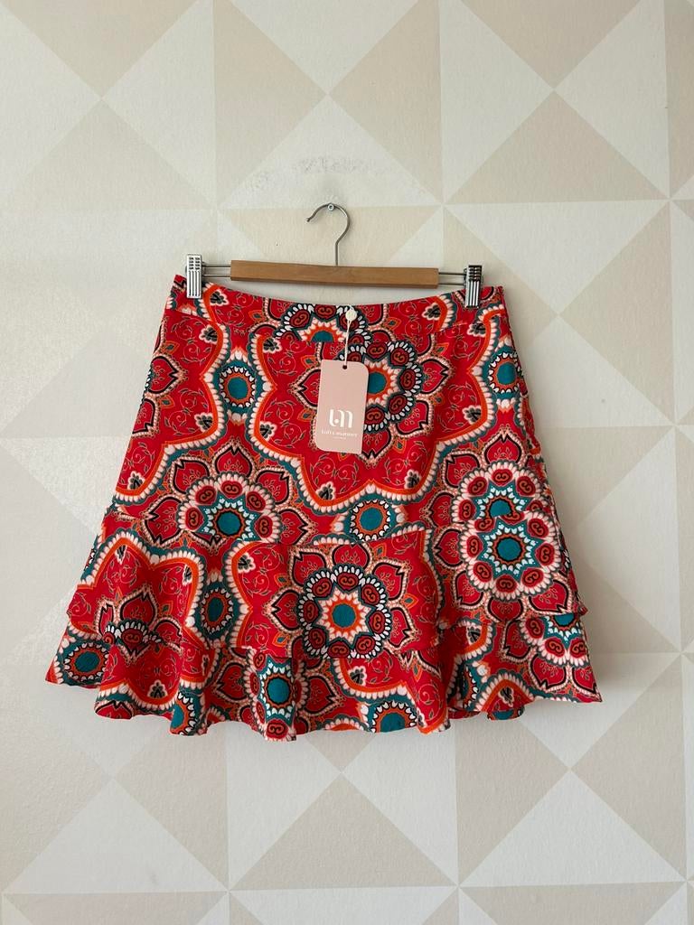 Lofty Manner strokenrok rood boho L/40 NIEUW, Kleding | Dames, Rokken, Maat 42/44 (L), Nieuw, Ophalen of Verzenden, Boven de knie