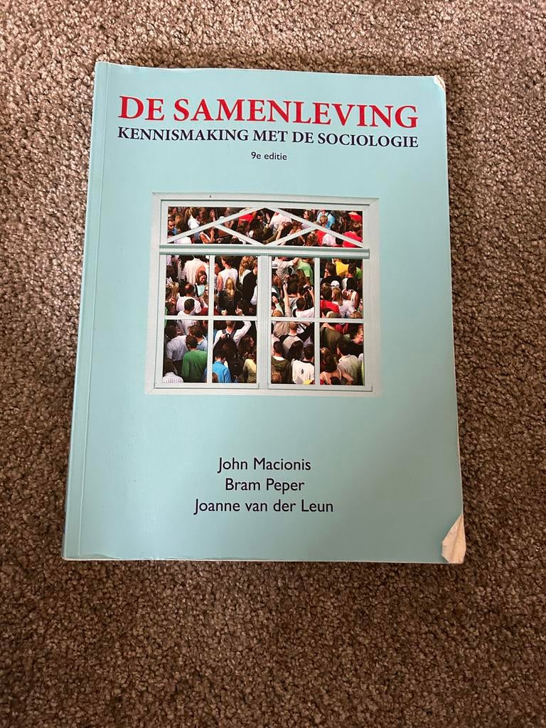 De Samenleving: Kennismaking met de Sociologie - 9e editie, Boeken, Ophalen of Verzenden, Gamma, Gelezen, WO