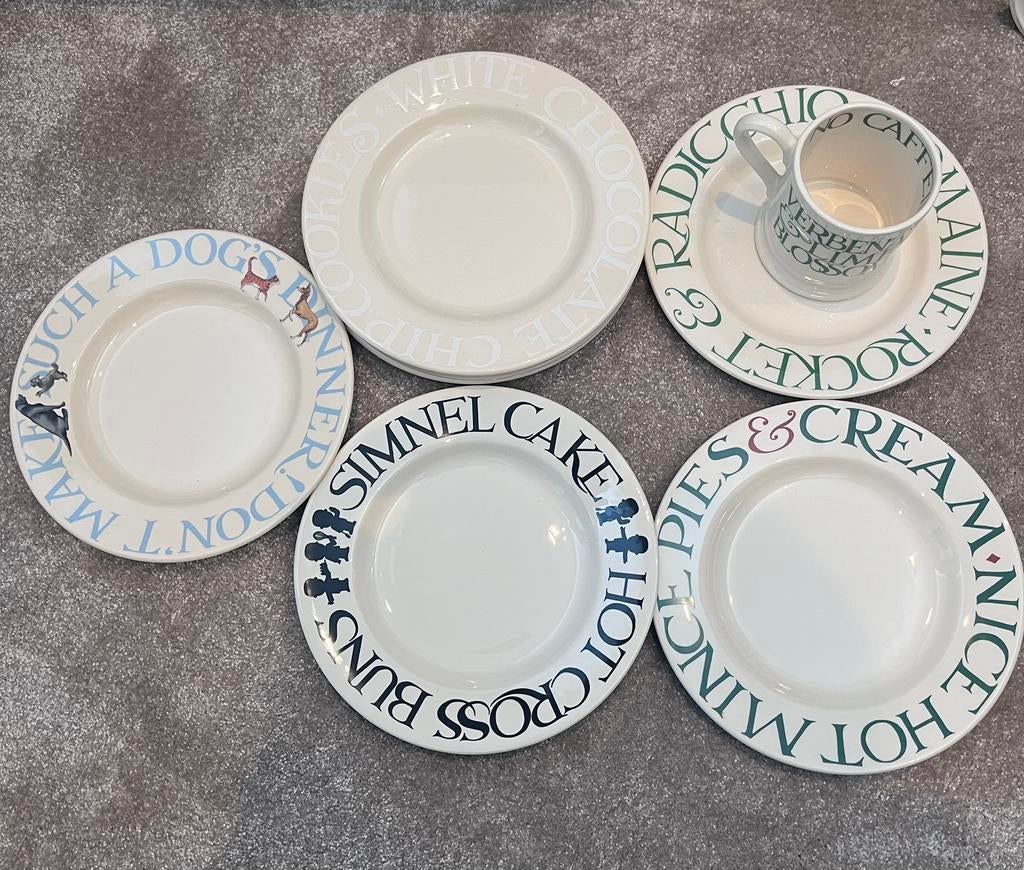 Emma Bridgewater bordjes & beker, Ophalen of Verzenden, Zo goed als nieuw, Bord(en), Overige stijlen