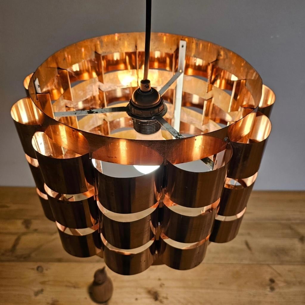 Ophangklaar! Vintage Deense Werner Schou Coronell Hanglamp