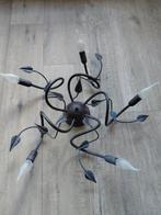 Decoratieve Plafondlamp met Bladmotief - Rustiek Metaal, Ophalen of Verzenden, Gebruikt, Metaal, Rustiek, Landelijk, Decoratief