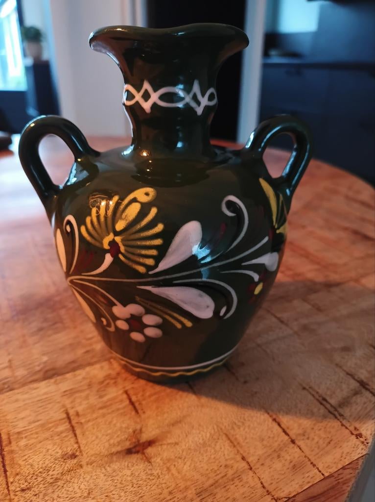 Hongaars Majolica Aardewerk Vaas - Nr. 37, Antiek en Kunst, Ophalen of Verzenden