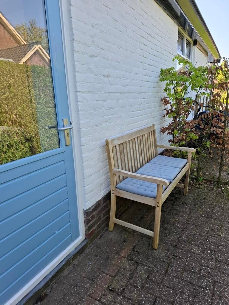 Houten tuinbank in goede staat, Tuin en Terras, Ophalen, Gebruikt, Hout