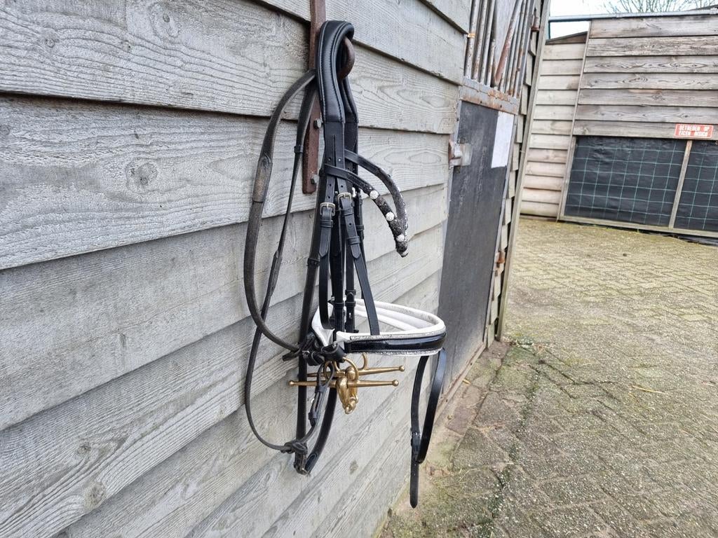 Uniek bridle2fit hoofdstel COB/FULL (diamantjes/onderlegd), Ophalen of Verzenden, Gebruikt, Dressuur