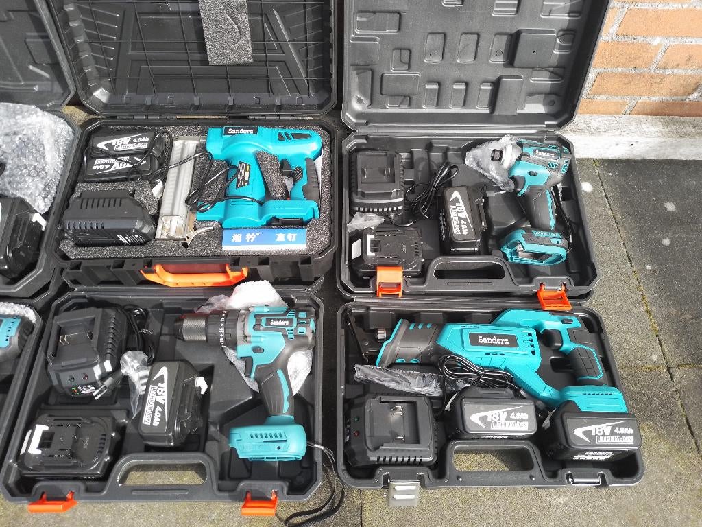 accuboor 18V 4Ah cirkelzaag, reciprozaag, accuslagmoer DIV, Ophalen, Nieuw, Minder dan 400 watt, Boor- en Schroefmachine