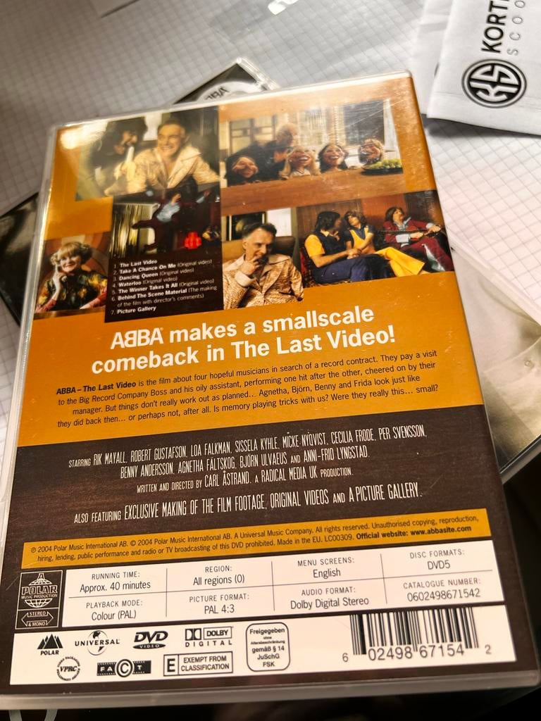 ABBA The Last Video DVD - Documentaire Muziek, Alle leeftijden, Ophalen of Verzenden, Zo goed als nieuw, Documentaire