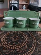 Vintage Emaille Zeep Soda Zand Set, Ophalen of Verzenden