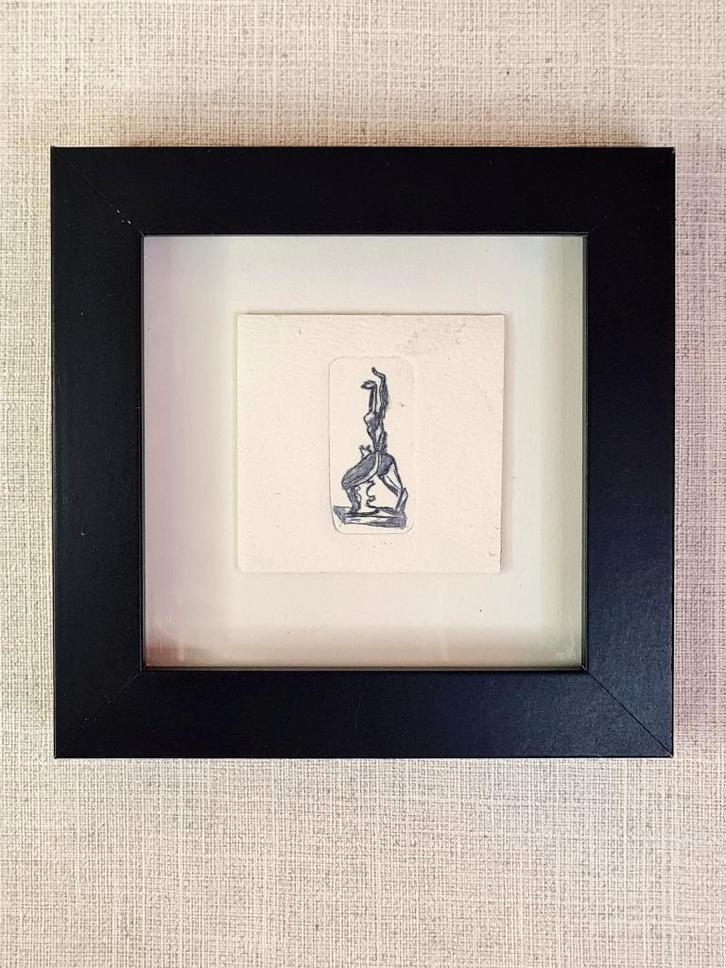 Ets De Verwoeste Stad van Zadkine, Rotterdam met 3D lijstje, Huis en Inrichting, Woonaccessoires | Schilderijen, Tekeningen en Foto's