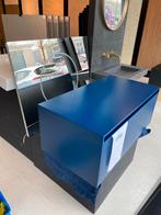 Blauwe wastafelkast met lade en witte wasbak blizz, Ophalen, Gebruikt, 50 tot 100 cm, Minder dan 100 cm