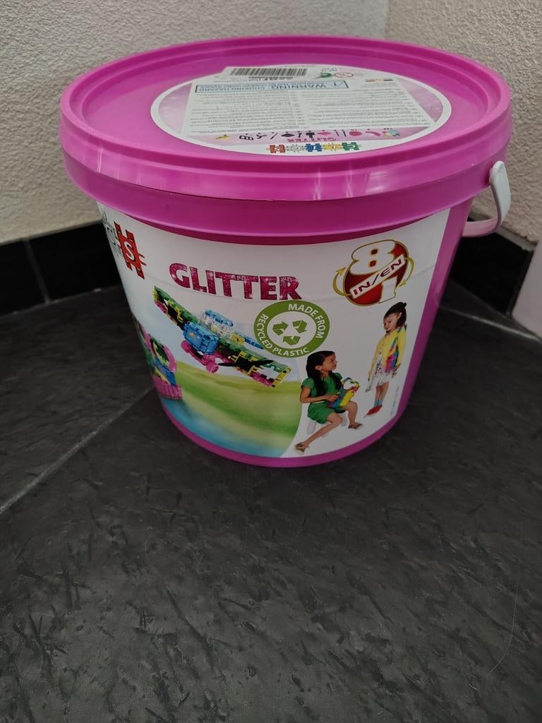 Clics Glitter bouwstenen in emmer, Kinderen en Baby's, Ophalen