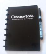 Correctbook zwart lijntjes & blanco pagina's & pen & spons, Ophalen of Verzenden, Zo goed als nieuw
