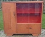 Vintage houten kast met glazen schuifdeur, Ophalen