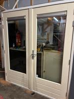 Dubbele deuren tuindeuren openslaande deuren met kozijn, Doe-het-zelf en Verbouw, Deurkozijn, Ophalen of Verzenden, Zo goed als nieuw