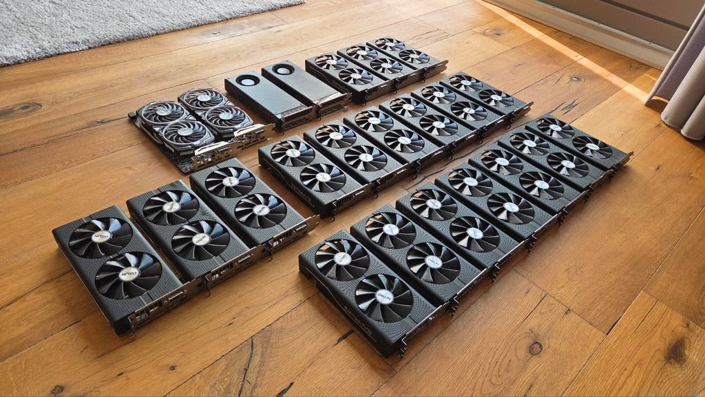 23x AMD RX470 RX480 RX570 RX580 8GB videokaarten partij, Computers en Software, Videokaarten, Gebruikt, AMD, PCI-Express 3.0, GDDR5