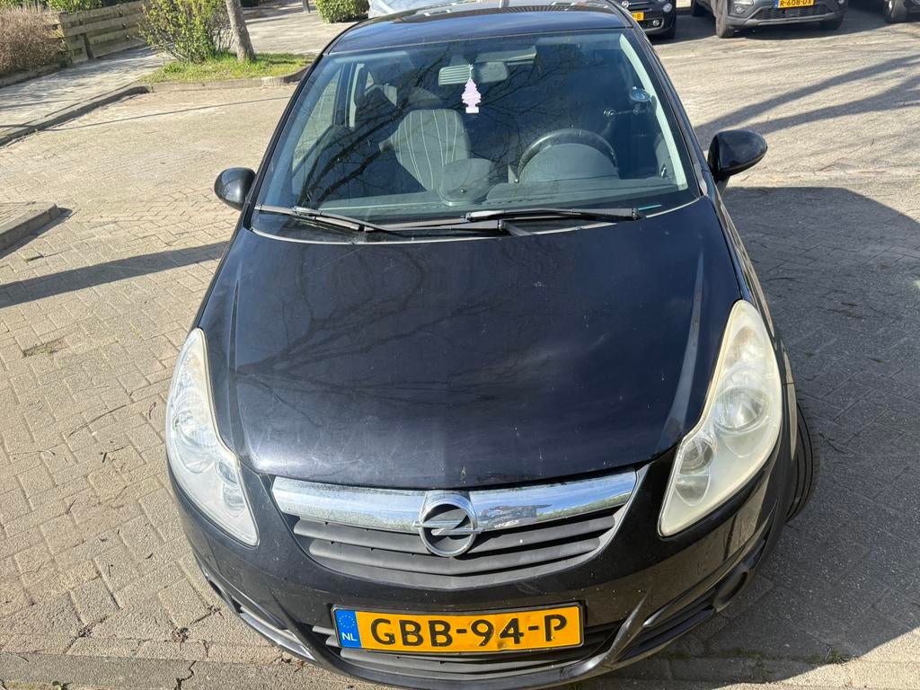 Opel Corsa 1.2 16V 3D 2007 Zwart (inruil mogelijk), Auto's, Opel, Voorwielaandrijving, Zwart, 1229 cc, Zwart