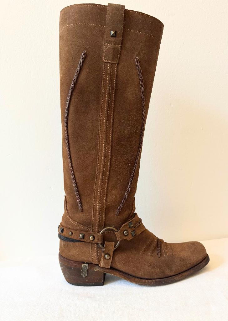 Sancho 38 bruine suede laars, Ophalen of Verzenden, Zo goed als nieuw, Bruin, Hoge laarzen