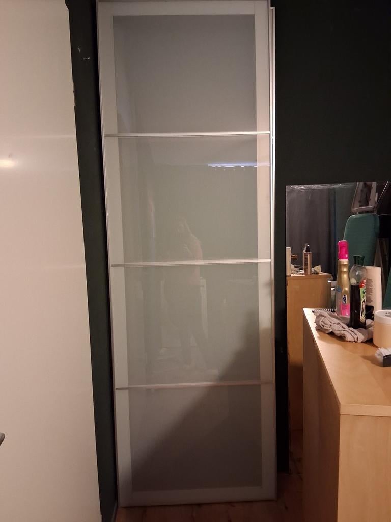 Glazen schuifdeuren 2 stuks, Ophalen, Minder dan 25 cm, 50 tot 100 cm, Minder dan 100 cm