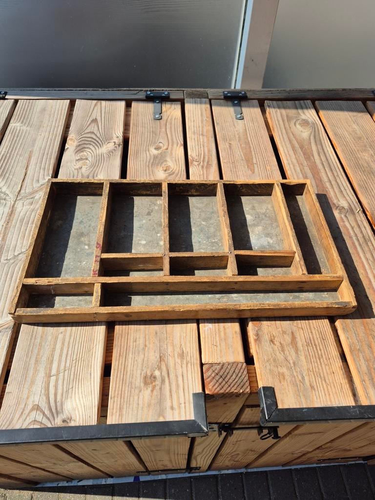 Mooie vintage brocante lade opberglade vakjeslade, Huis en Inrichting, Kasten | Ladekasten, Ophalen of Verzenden, 25 tot 50 cm
