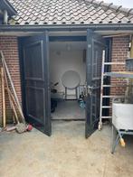 Gebruikte scharnierende garagedeuren, antraciet, 113x213cm, Ophalen