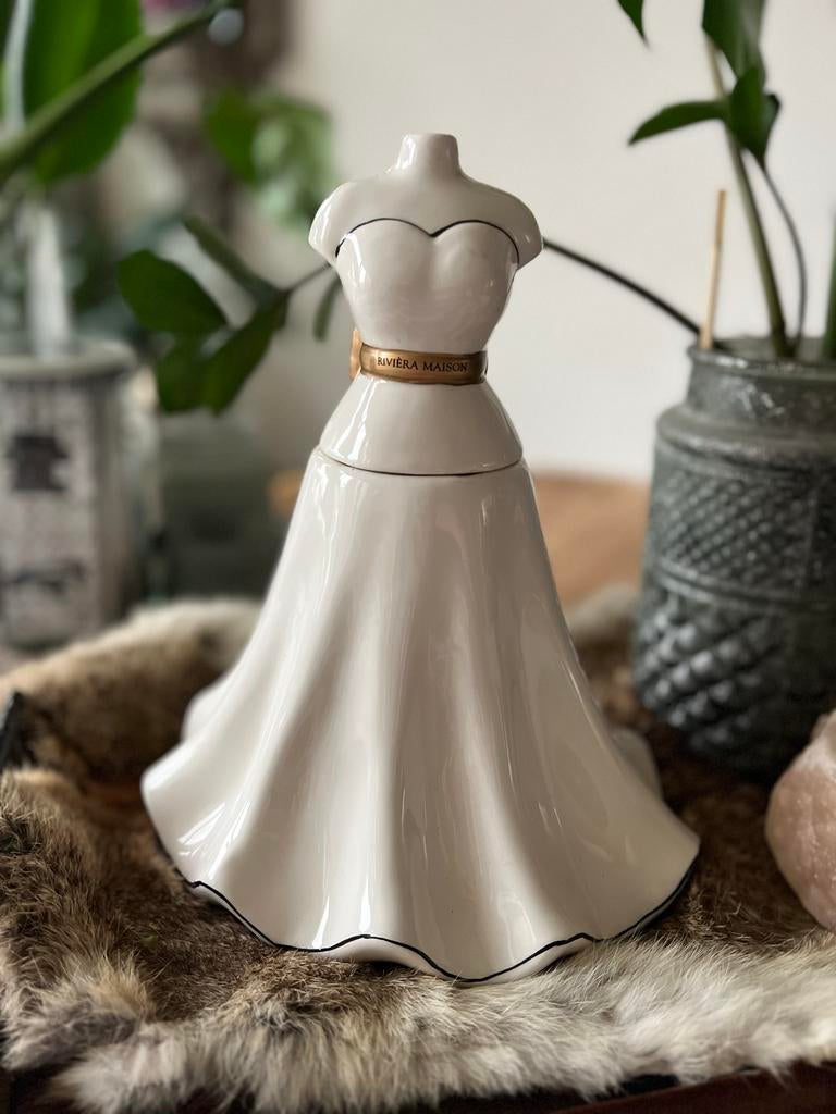 Rivièra Maison voorraadpot trouwjurk - ongebruikt, Huis en Inrichting, Woonaccessoires | Overige, Zo goed als nieuw, Steen/keramiek