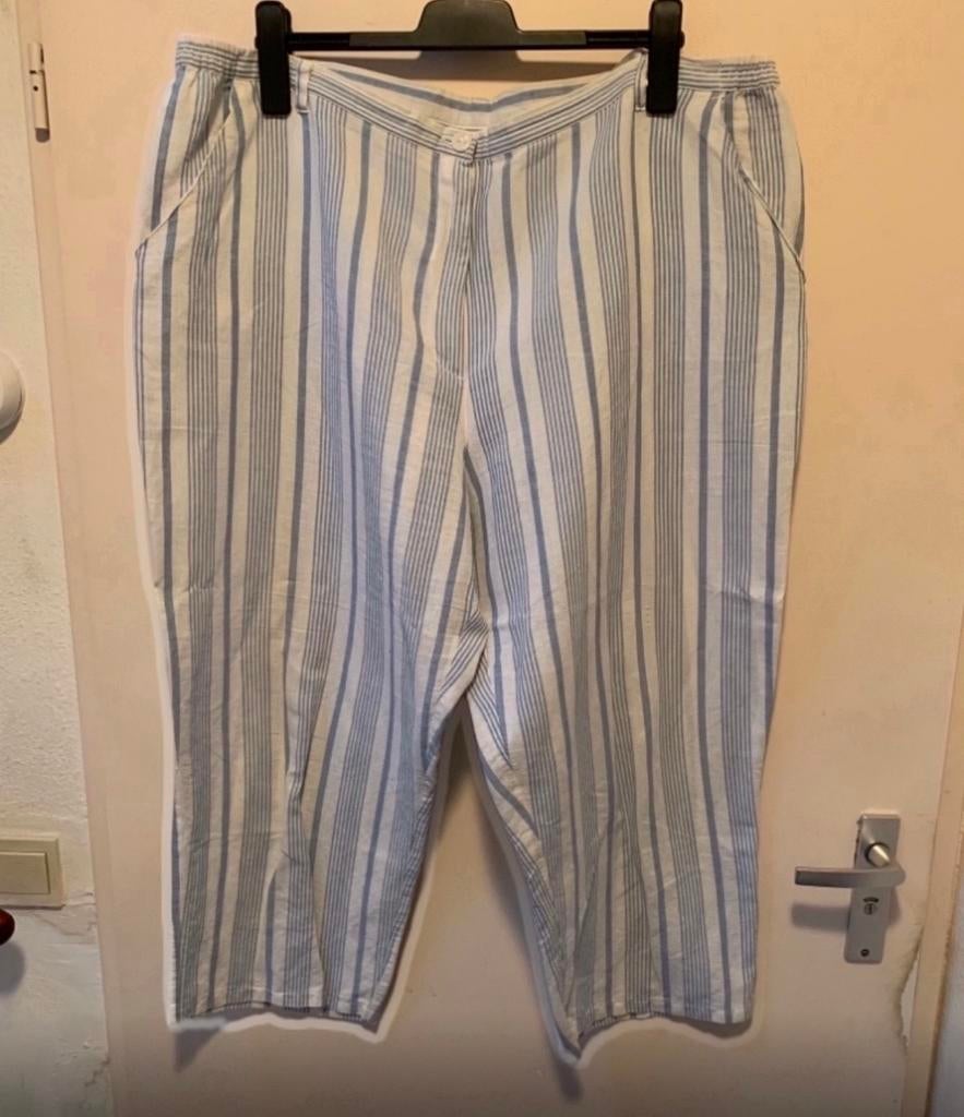 Leuke streep capri broek. Maat 52. Merk, Blauw, Maat 46/48 (XL) of groter, Ophalen of Verzenden, Zo goed als nieuw
