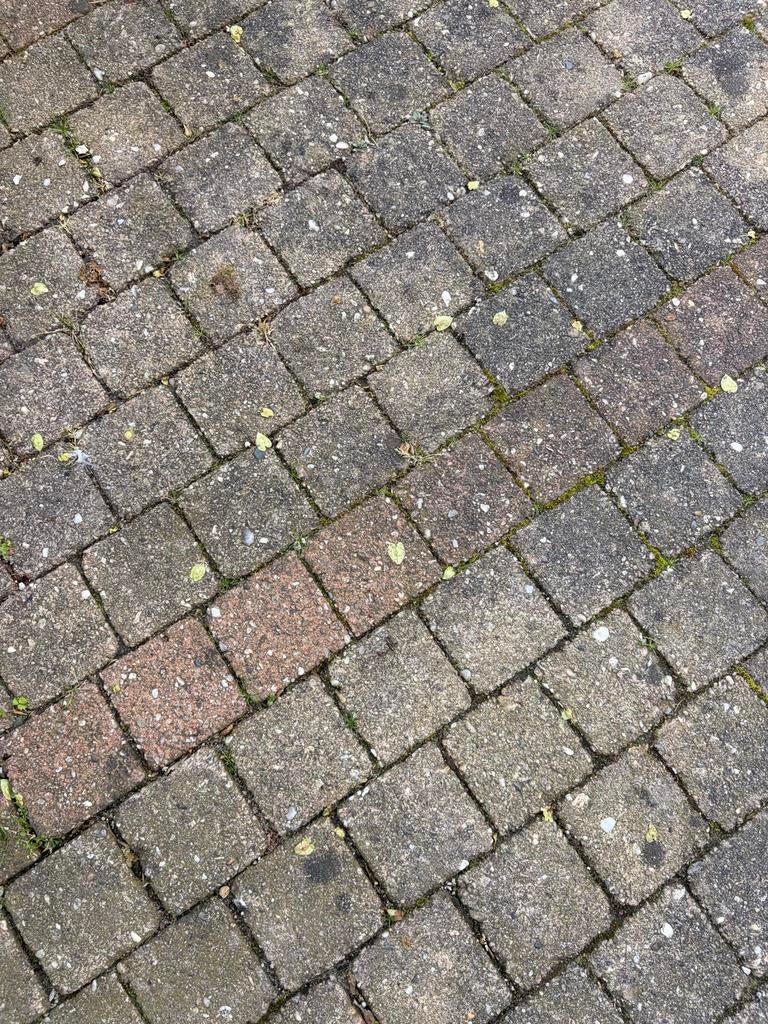 Gratis Cobblestone Tuinstenen 50m2 - Cirkelvormig Rood/Grijs, Ophalen, Gebruikt, Klinkers, 10 m² of meer