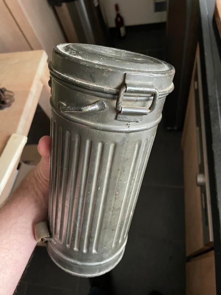 Gasmasker duits 1938 ruwe camo lak, Verzamelen, Ophalen of Verzenden, Duitsland