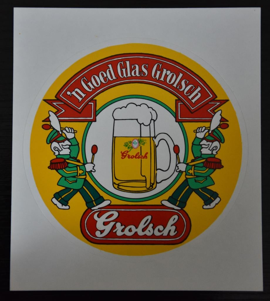 sticker bier goed glas Grolsch reclame Carnaval feest NIEUW, Ophalen of Verzenden, Nieuw, Bedrijf of Vereniging