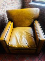 Vintage Leren Fauteuil - Cognac Kleur, Huis en Inrichting, Fauteuils, Ophalen, Gebruikt, Leer, 75 tot 100 cm
