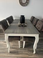 Landelijke brocante eet en salontafel + sidetable + stoelen, Ophalen