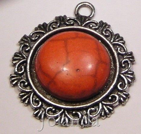 1036 Rozen Rode Howliet Steen in Metalen Hanger, Ophalen of Verzenden, Nieuw, Hanger