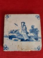 oude delfse wandtegel herderin, Ophalen of Verzenden