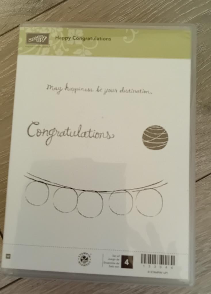 Stampin’up stempelsetHappy congratulations, Ophalen of Verzenden, Gebruikt, Houten stempel